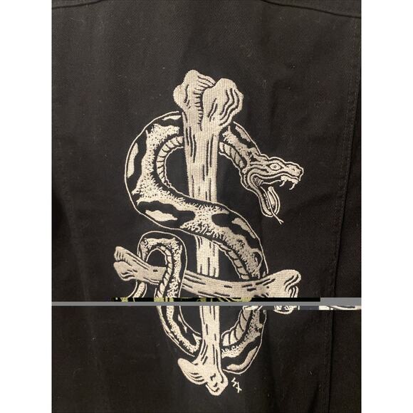 Lurking Class Embroidered Black Denim Jacket Size Small - Picture 2 of 5